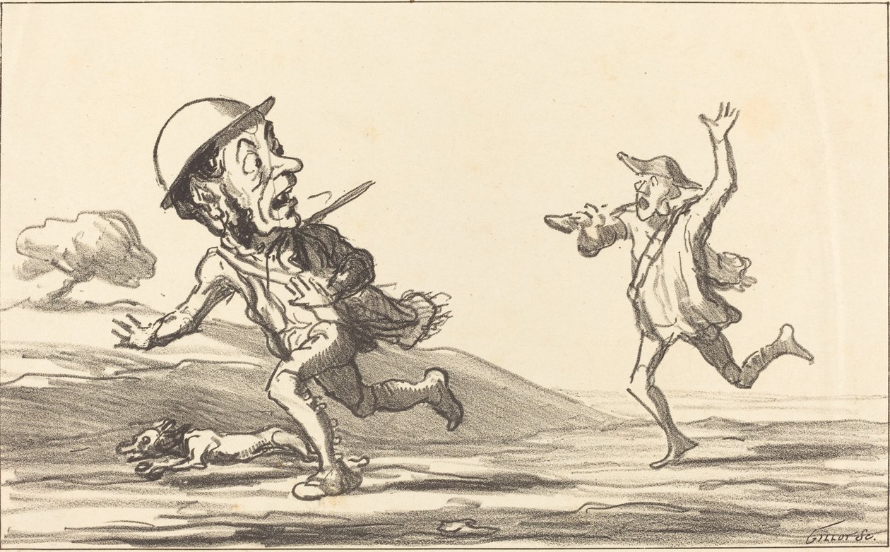 Tule!... näyttää... varattu metsästys tekijältä Honoré Daumier
