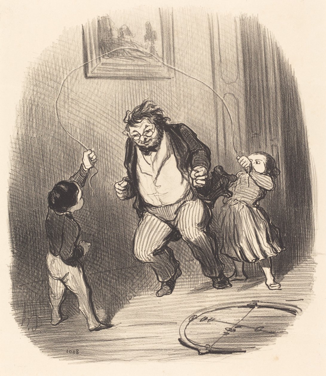 Tule, isä... lisää... kolmekymmentäkaksi kierrosta!... tekijältä Honoré Daumier