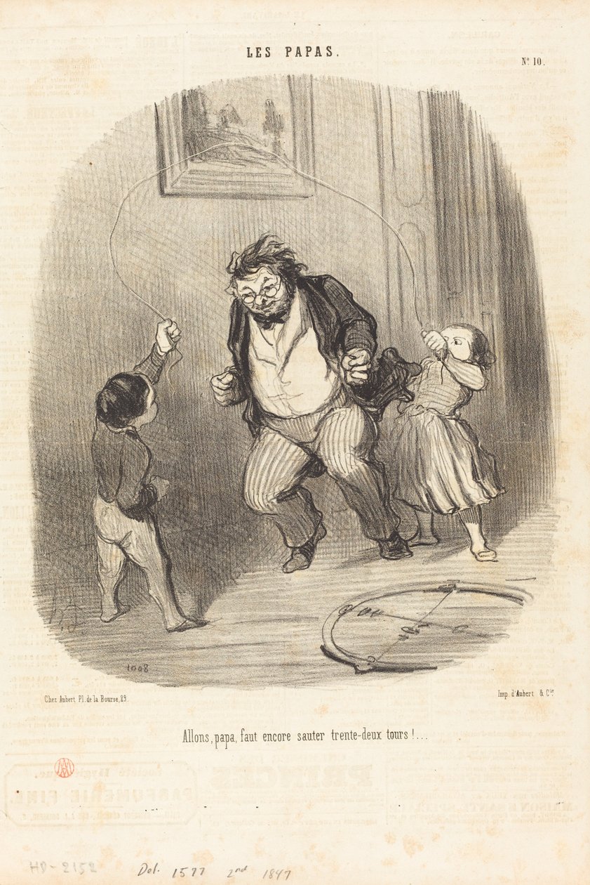 Tule, isä... lisää... kolmekymmentäkaksi kierrosta!... tekijältä Honoré Daumier