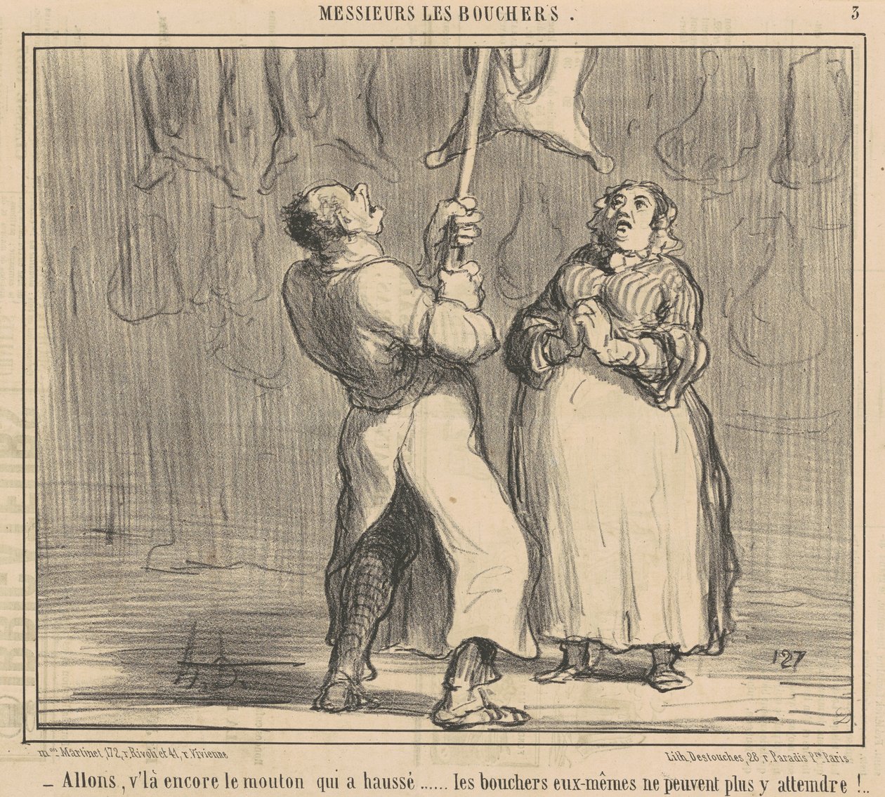 Tule, siellä on taas lammas, joka on noussut tekijältä Honoré Daumier