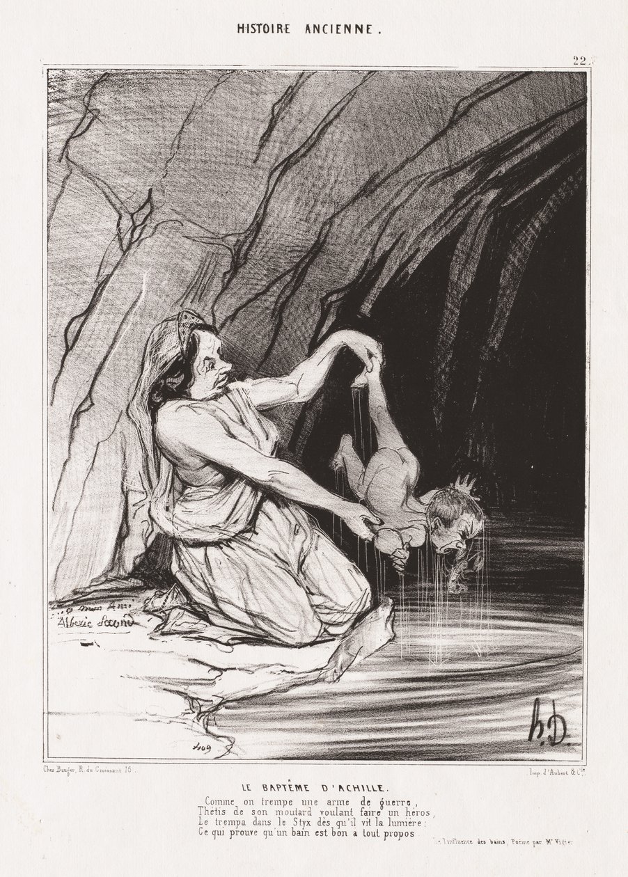 Muinainen historia: Pl. 22, Akilleuksen kaste tekijältä Honoré Daumier