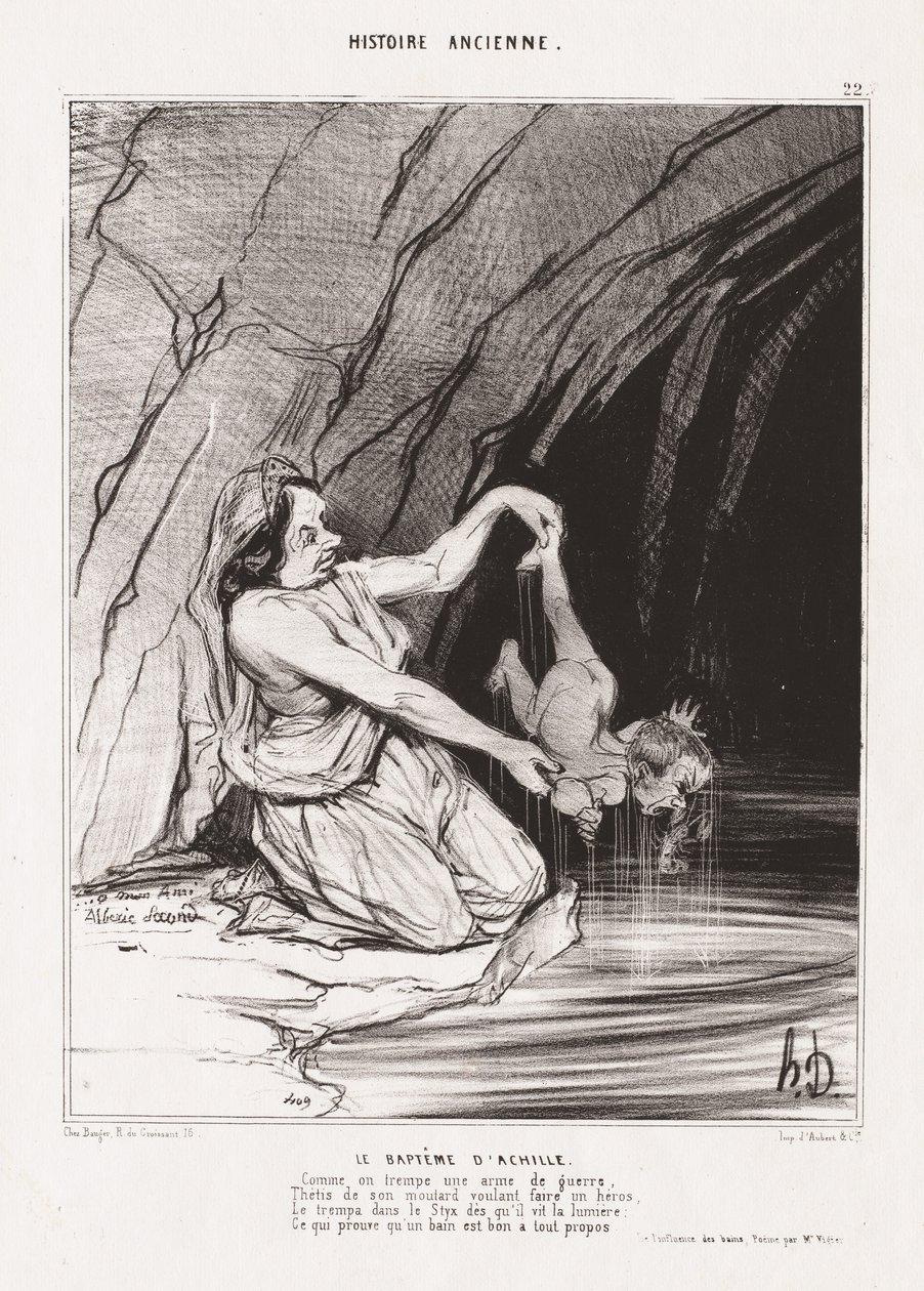 Muinainen historia: Pl. 22, Akilleuksen kaste. tekijältä Honoré Daumier