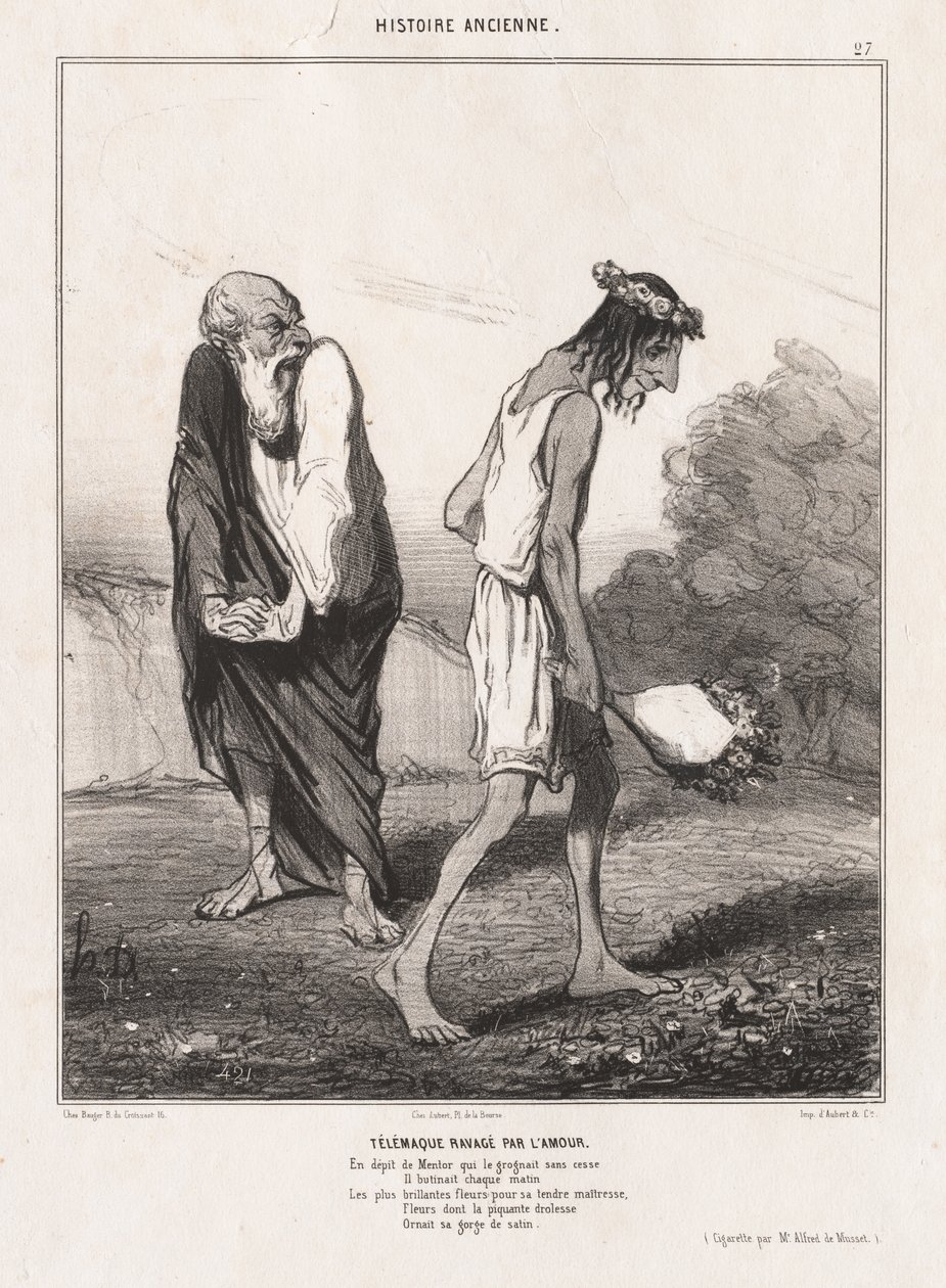 Muinainen historia: Pl. 27, Telemachus Ravaged by Love tekijältä Honoré Daumier