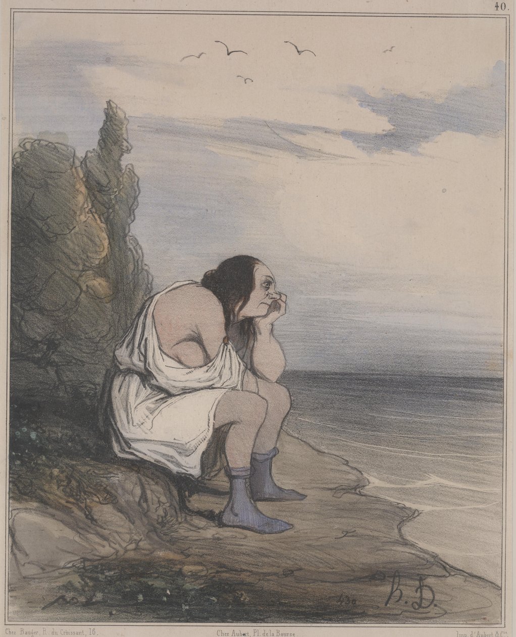 Muinainen historia, no. 40: Calypson epätoivo (Ancient History, no. 40: The Depair of Calypso tekijältä Honoré Daumier
