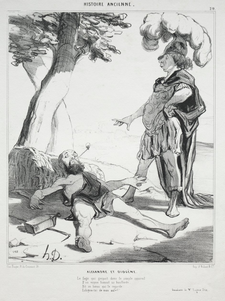 Muinainen historia, levy 20: Aleksanteri ja Diogenes tekijältä Honoré Daumier