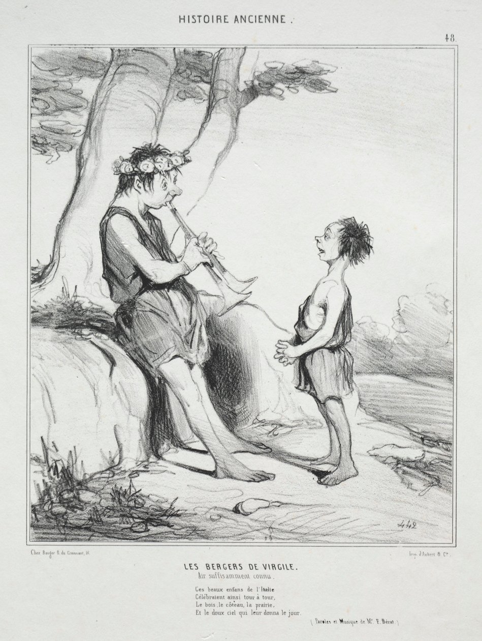 Muinainen historia, levy 48: Vergiliusin paimenet, 31. joulukuuta 1842. tekijältä Honoré Daumier