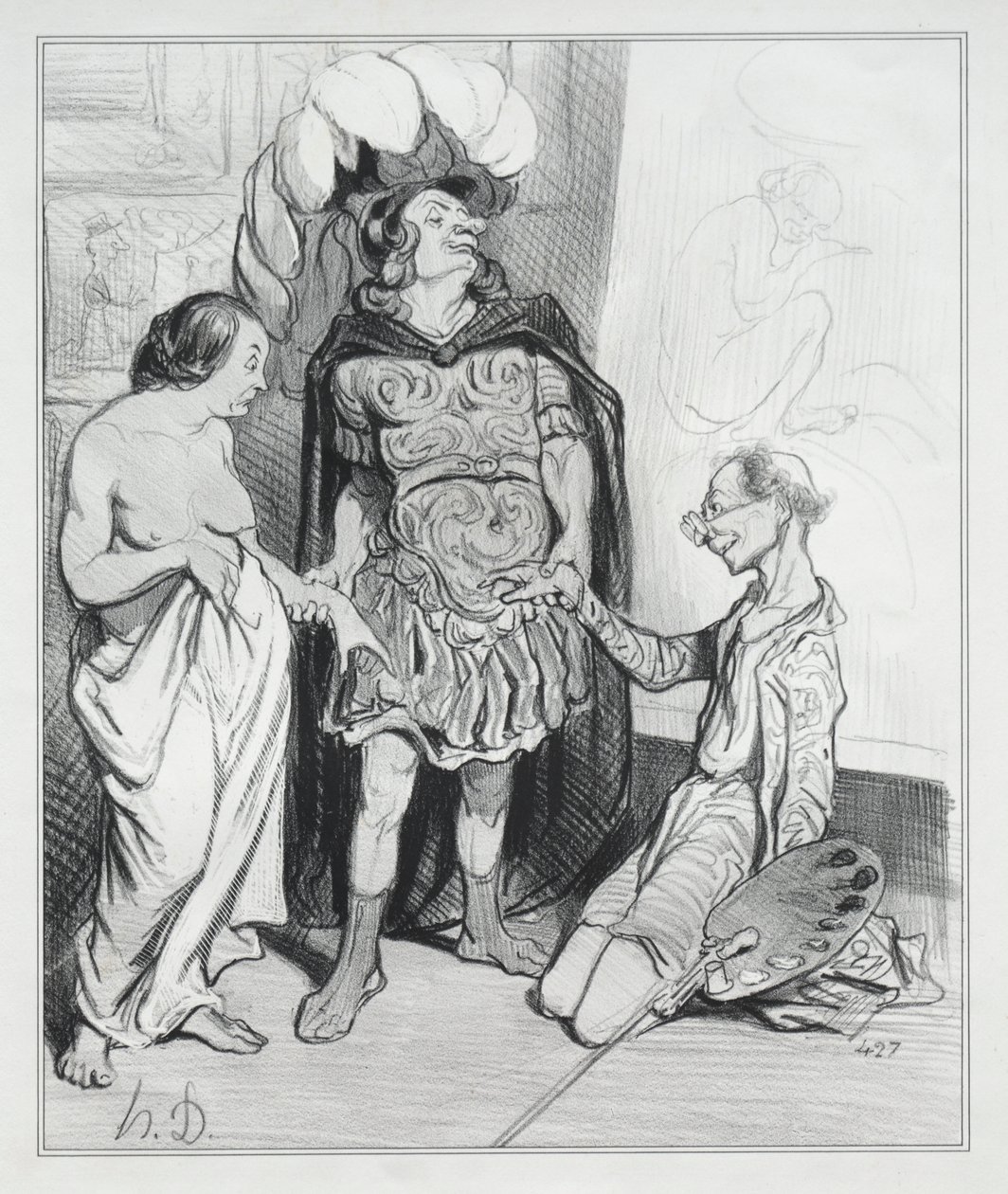 Apelles ja Campaste tekijältä Honoré Daumier