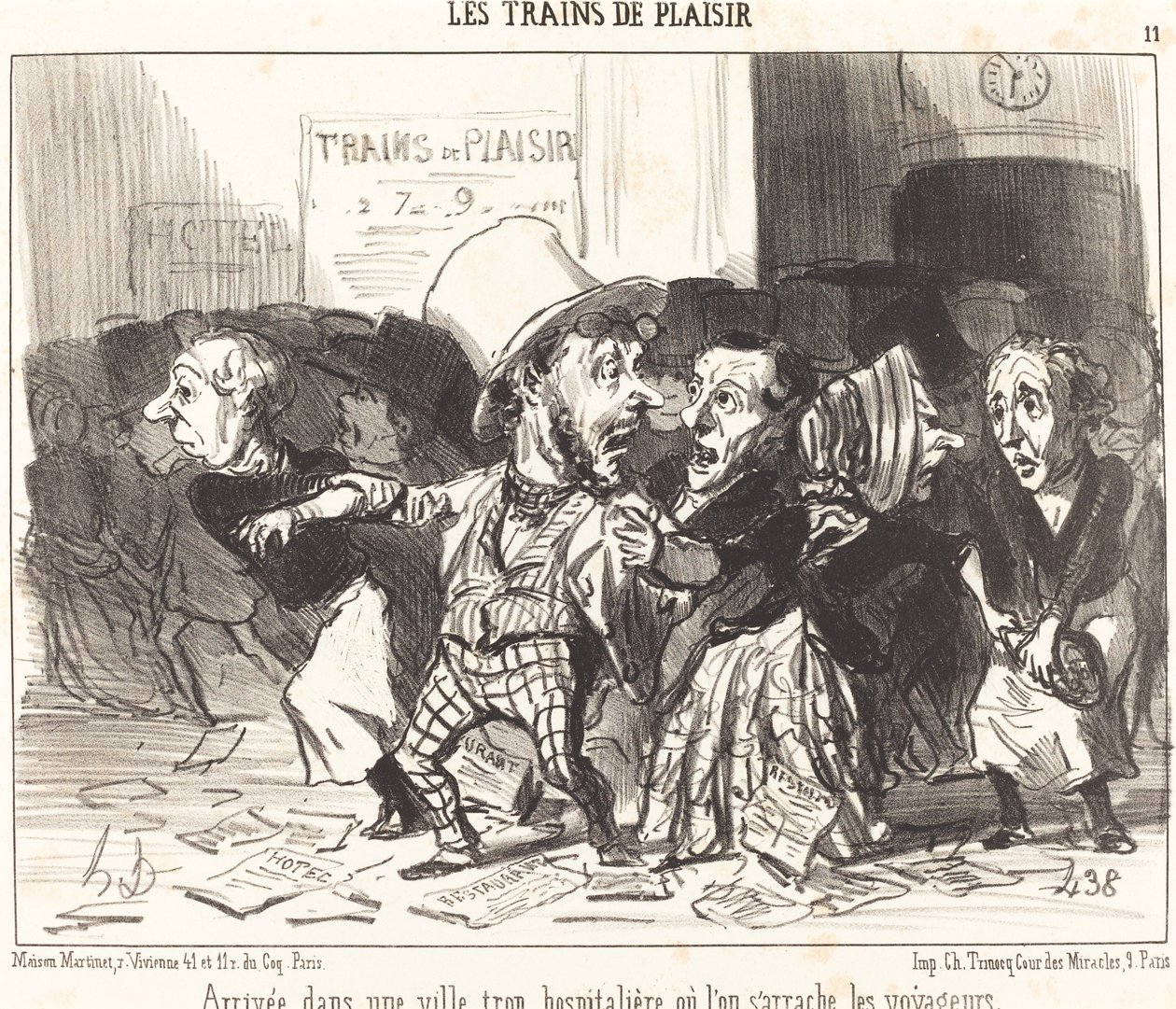 Saapuminen kaupunkiin, joka on liian vieraanvarainen... tekijältä Honoré Daumier