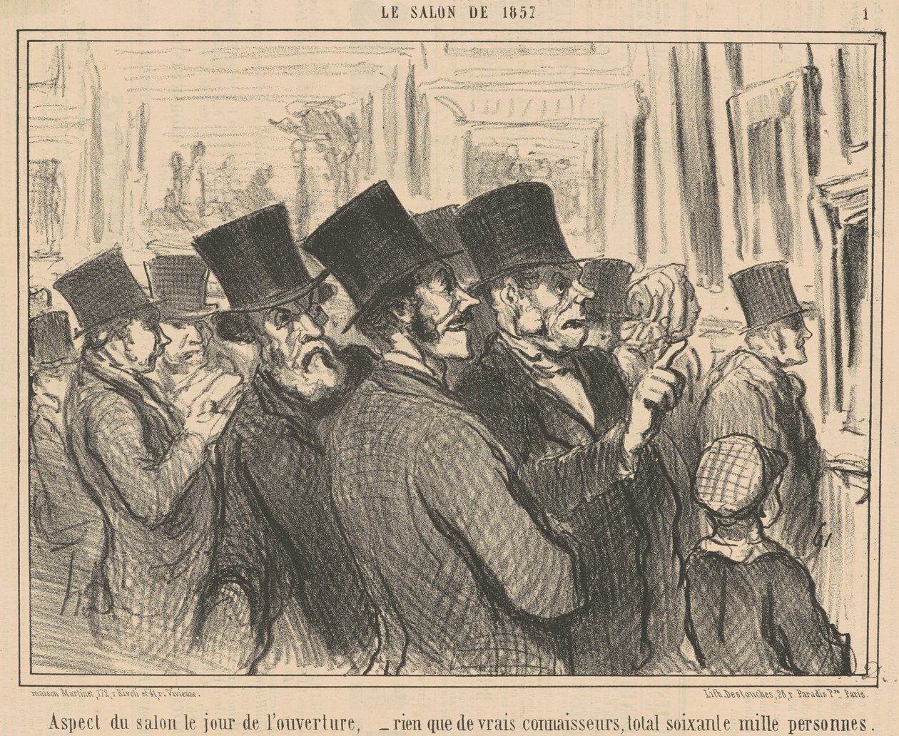 Salon esiintyminen avauspäivänä... tekijältä Honoré Daumier