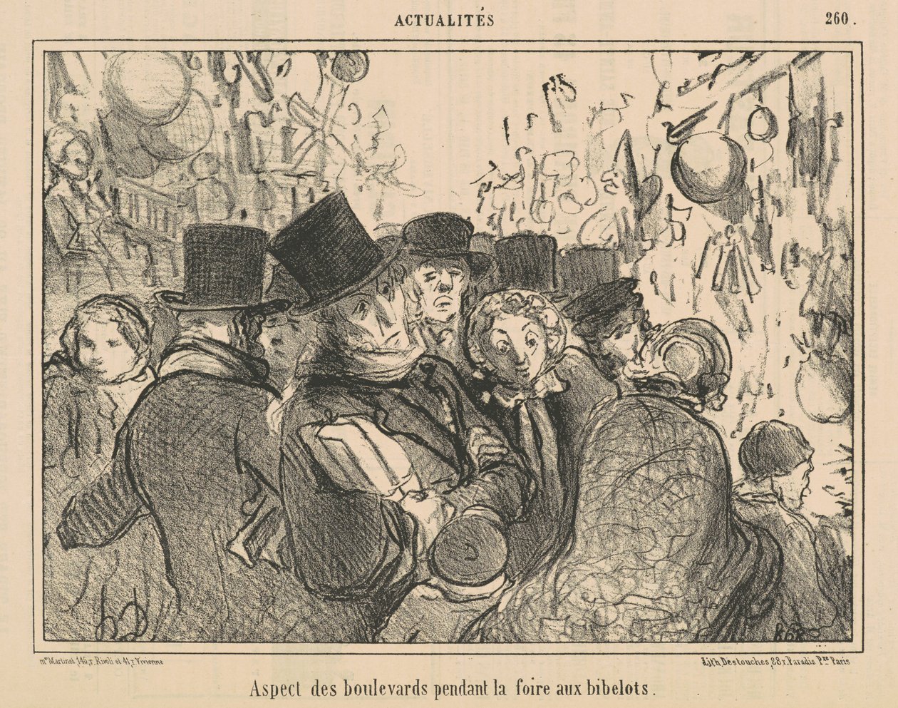 Bulevardien esiintyminen curio-messujen aikana tekijältä Honoré Daumier