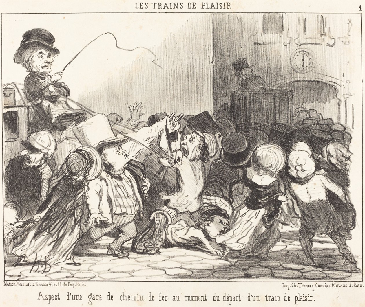 Rautatieaseman ulkonäkö... tekijältä Honoré Daumier