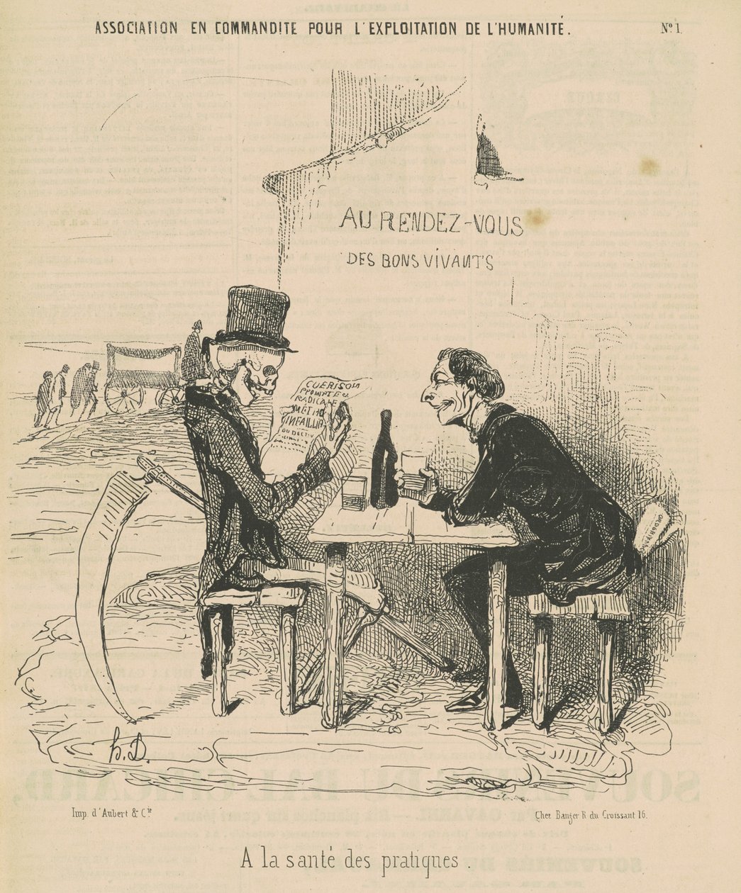 Rajoitettu yhdistys ihmiskunnan altistamiseksi käytäntöjen terveydelle tekijältä Honoré Daumier
