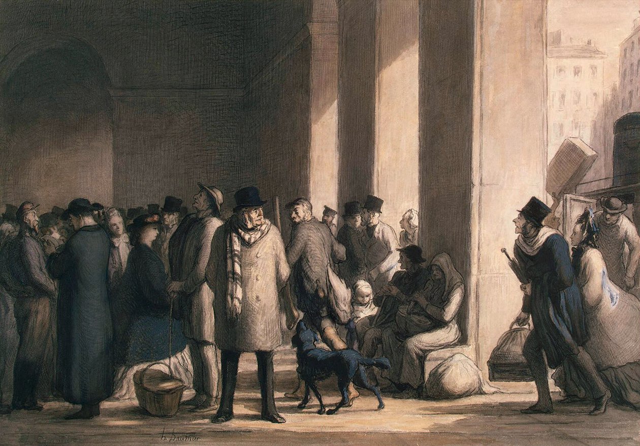 Gare Saint-Lazaressa, 1860-luku. tekijältä Honoré Daumier