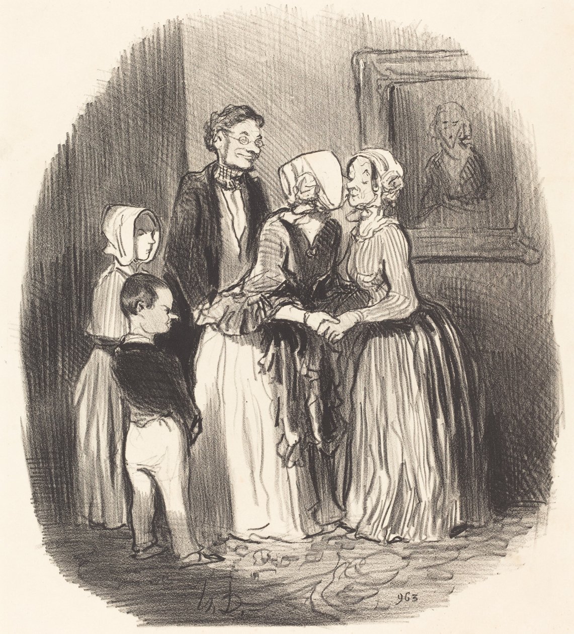 Uutena vuotena käy... Rabourdin-täti tekijältä Honoré Daumier
