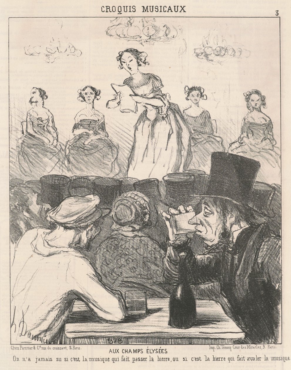 Champs Elyséesille tekijältä Honoré Daumier