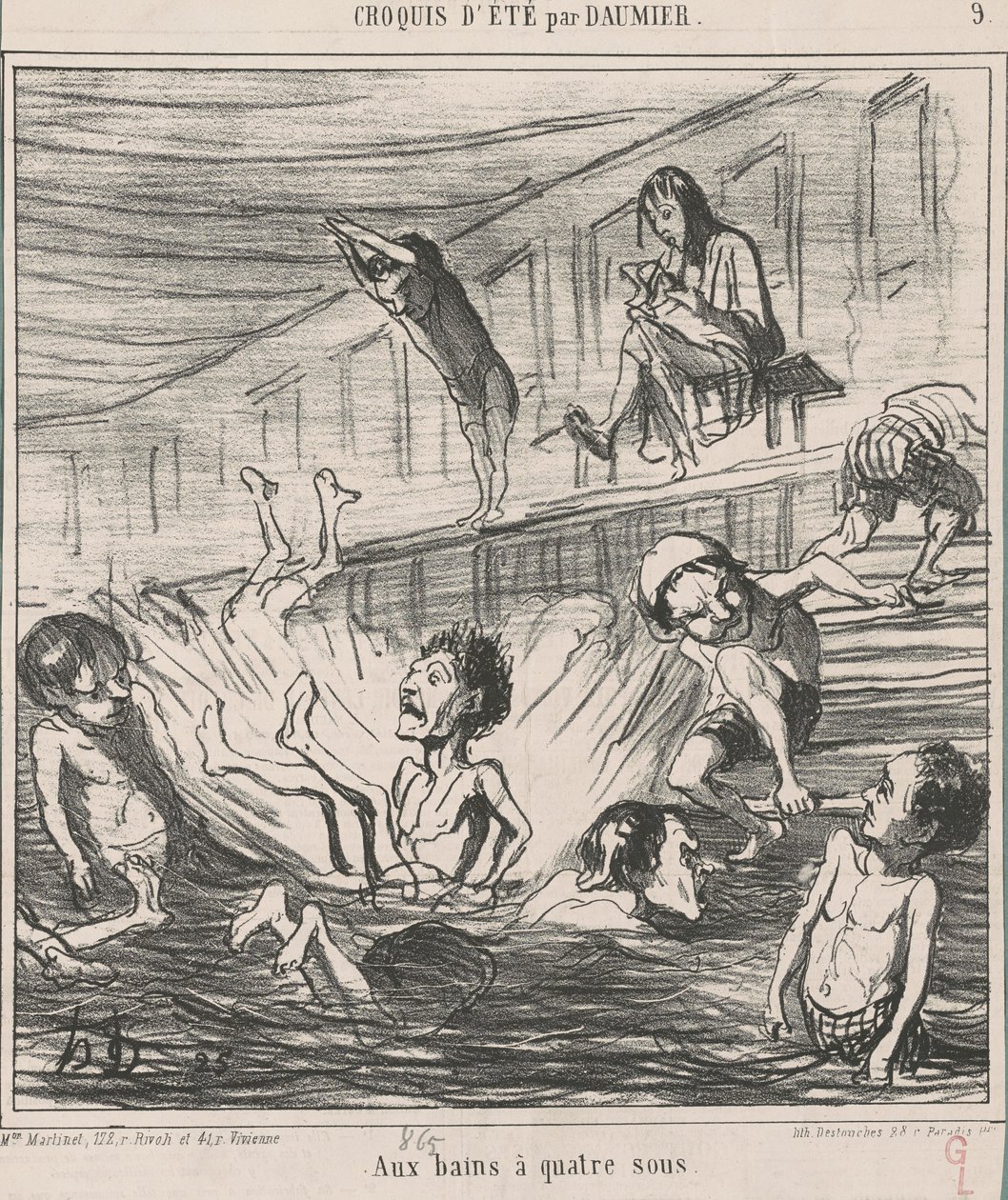 Neljän pennin kylpylöissä tekijältä Honoré Daumier