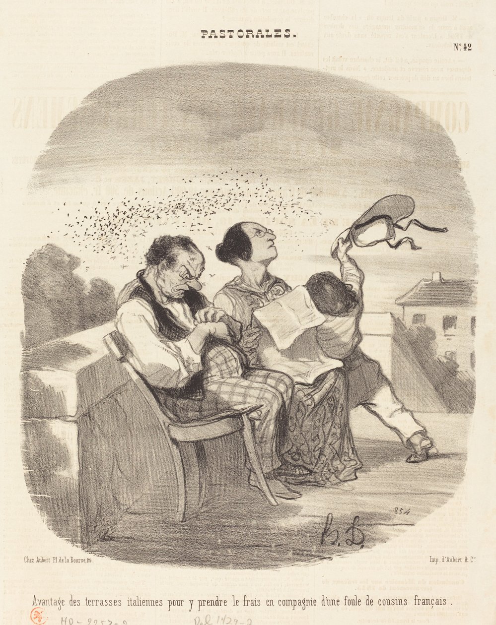 Italialaisten terassien edut... tekijältä Honoré Daumier