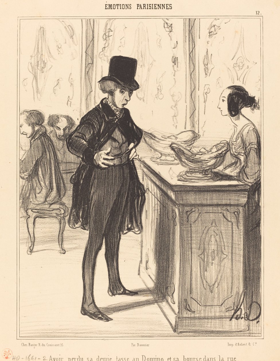 Menetettyään puolikuppinsa Dominossa ja kukkaronsa kadulla tekijältä Honoré Daumier