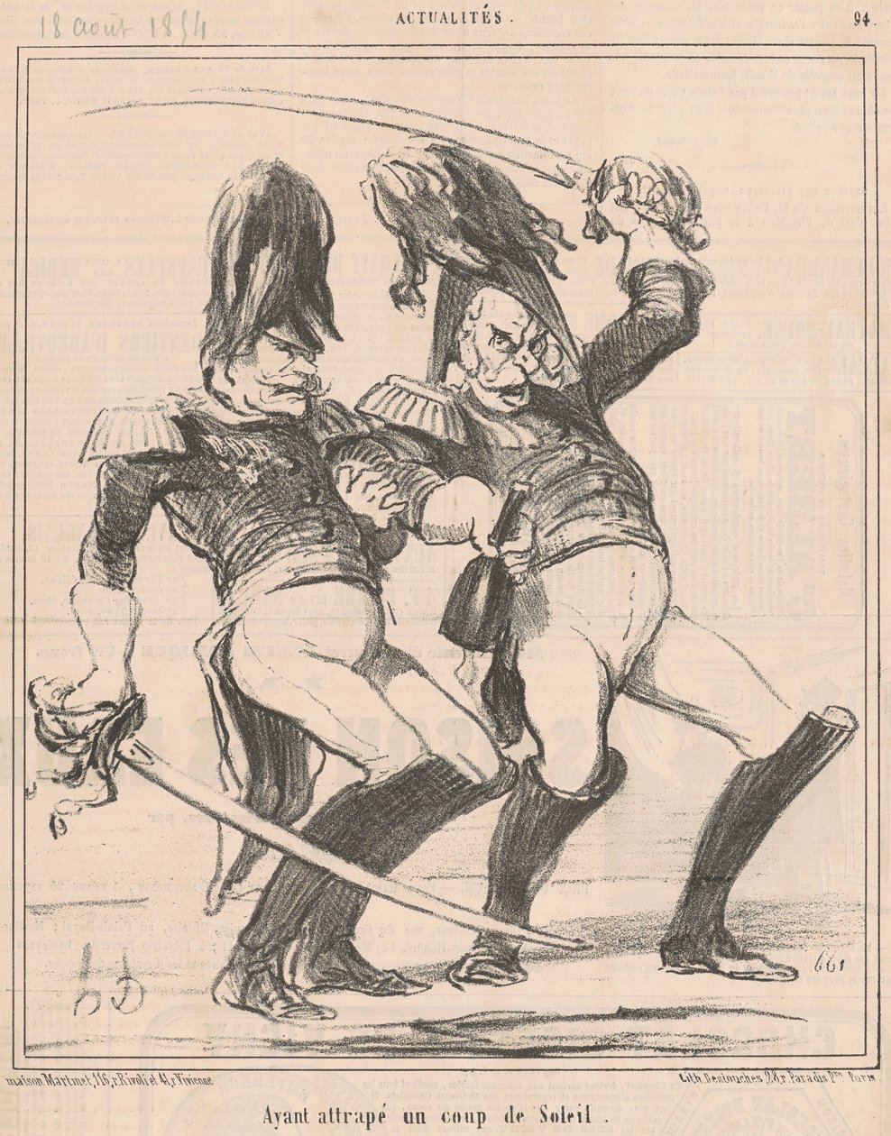 Saatuaan auringonpolttaman tekijältä Honoré Daumier