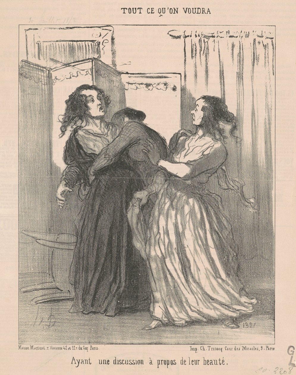 Keskustelemassa heidän kauneudestaan tekijältä Honoré Daumier