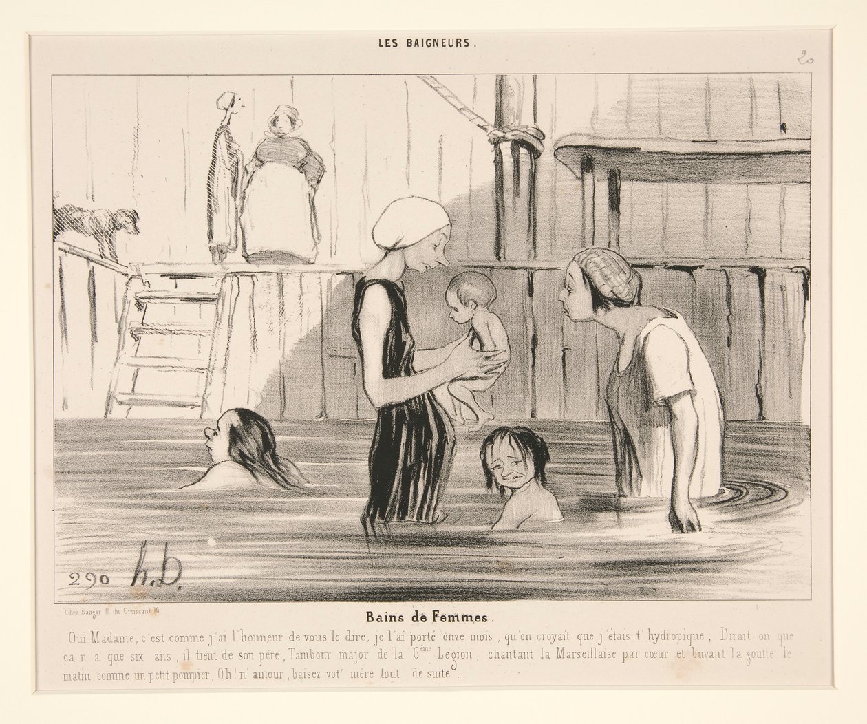 Naisten kylpylät. Kyllä rouva, se tekijältä Honoré Daumier