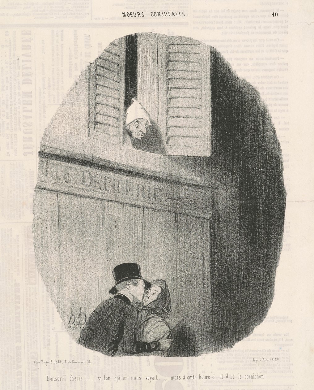 Hyvää iltaa kulta... jos ruokakauppias näki meidät... tekijältä Honoré Daumier