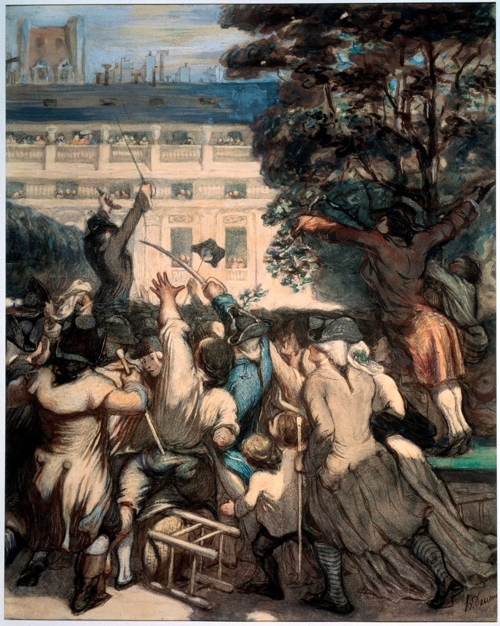 Camille Desmoulins Palais Royal Gardensissa, 1848-1849. tekijältä Honoré Daumier