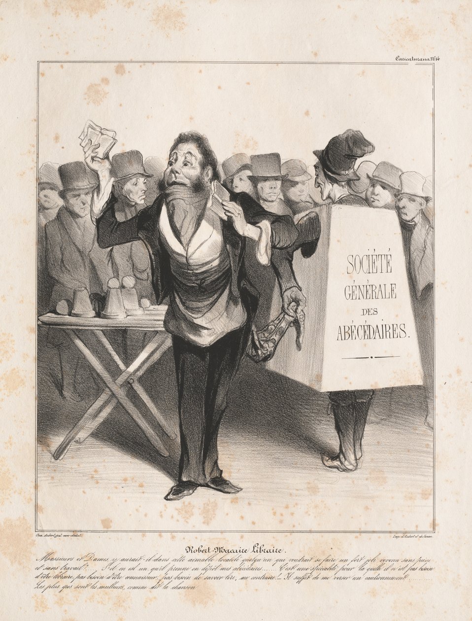Caricaturana: Pl. 14, Robert Macaire Bookseller Caricaturana: Pl. 14, Robert Macaire Bookseller, 183 tekijältä Honoré Daumier