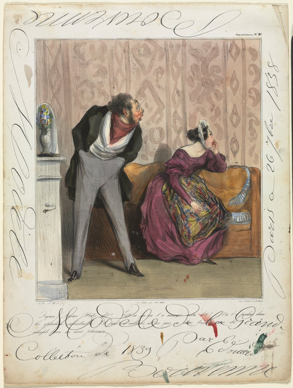 Caricaturana levy 36: Mistä! Mistä! Myötäiset..., 1837. tekijältä Honoré Daumier