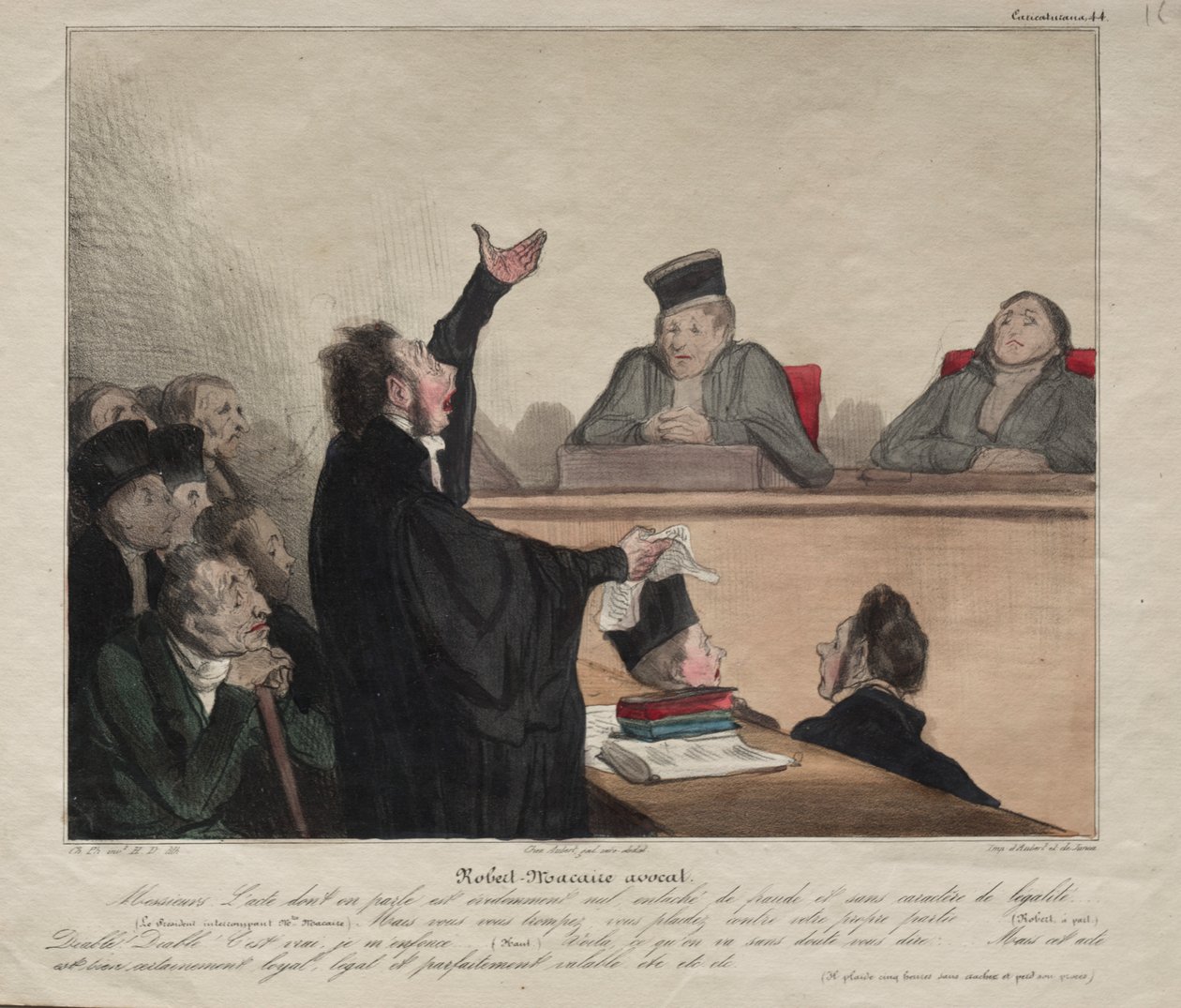 Caricaturana, levy 44: Robert-Macaire, asianajaja tekijältä Honoré Daumier