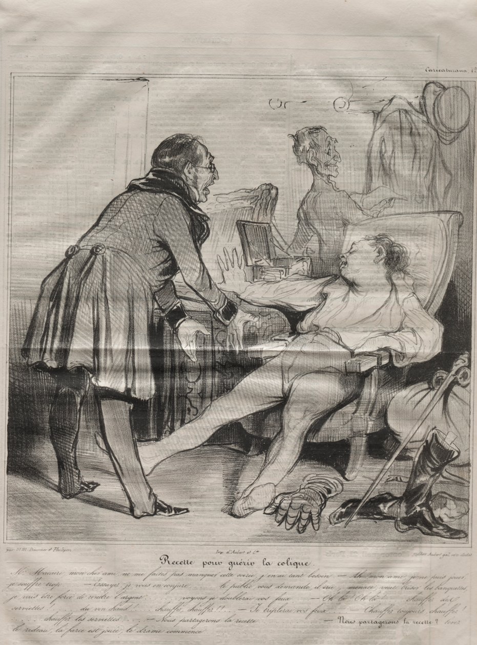 Caricaturana, plate 72: Recipe to Cure Colic tekijältä Honoré Daumier