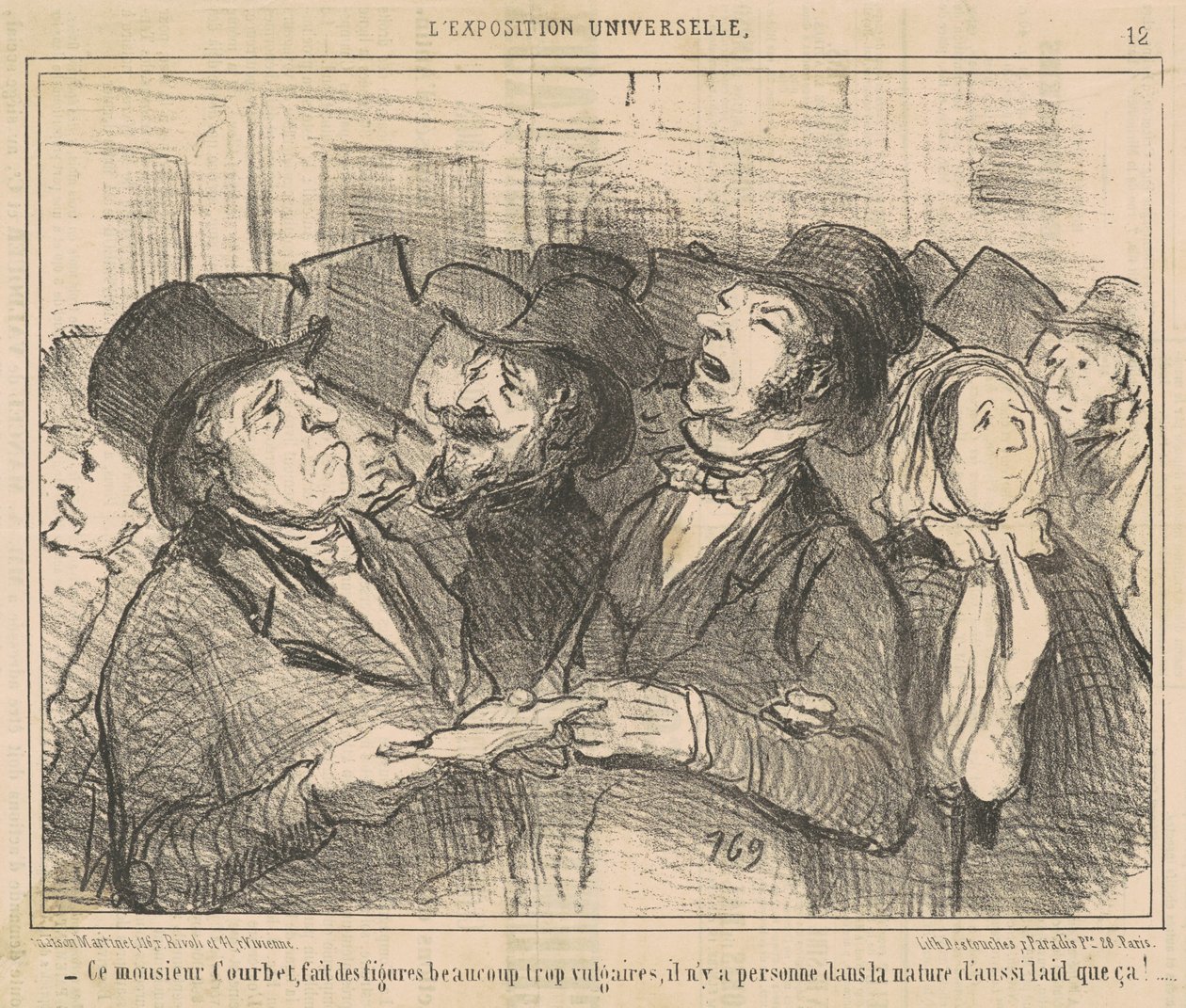 Tämä monsieur Courbet tekee hahmoista ... mautonta ... tekijältä Honoré Daumier