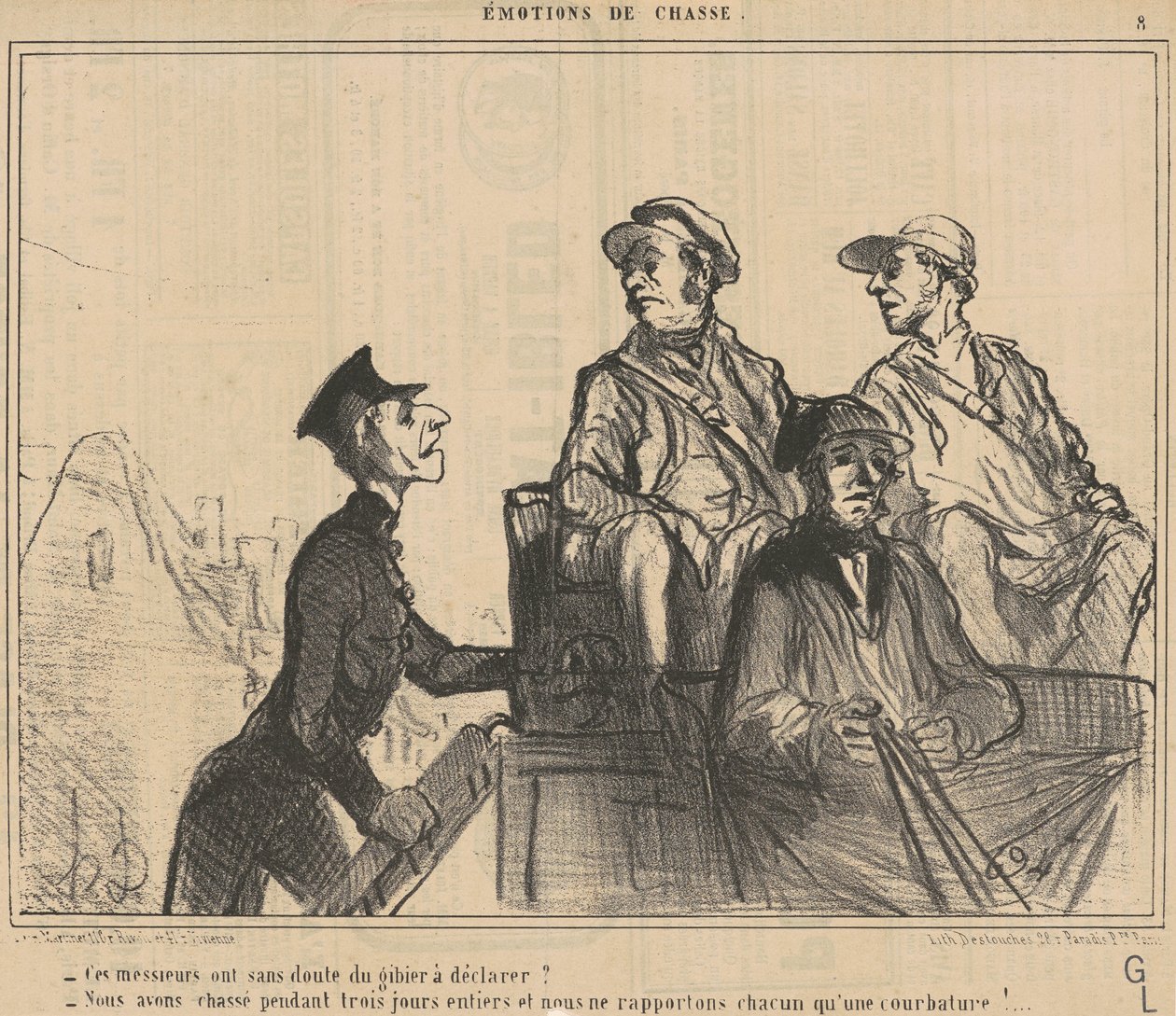 Onko näillä herroilla ... peli julistettavana? ... tekijältä Honoré Daumier