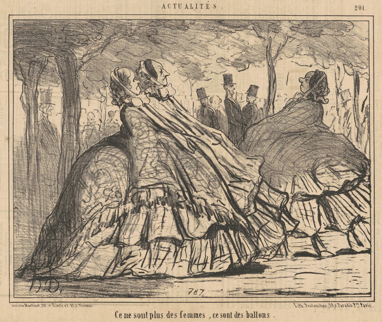 He eivät ole enää naisia, he ovat ilmapalloja tekijältä Honoré Daumier