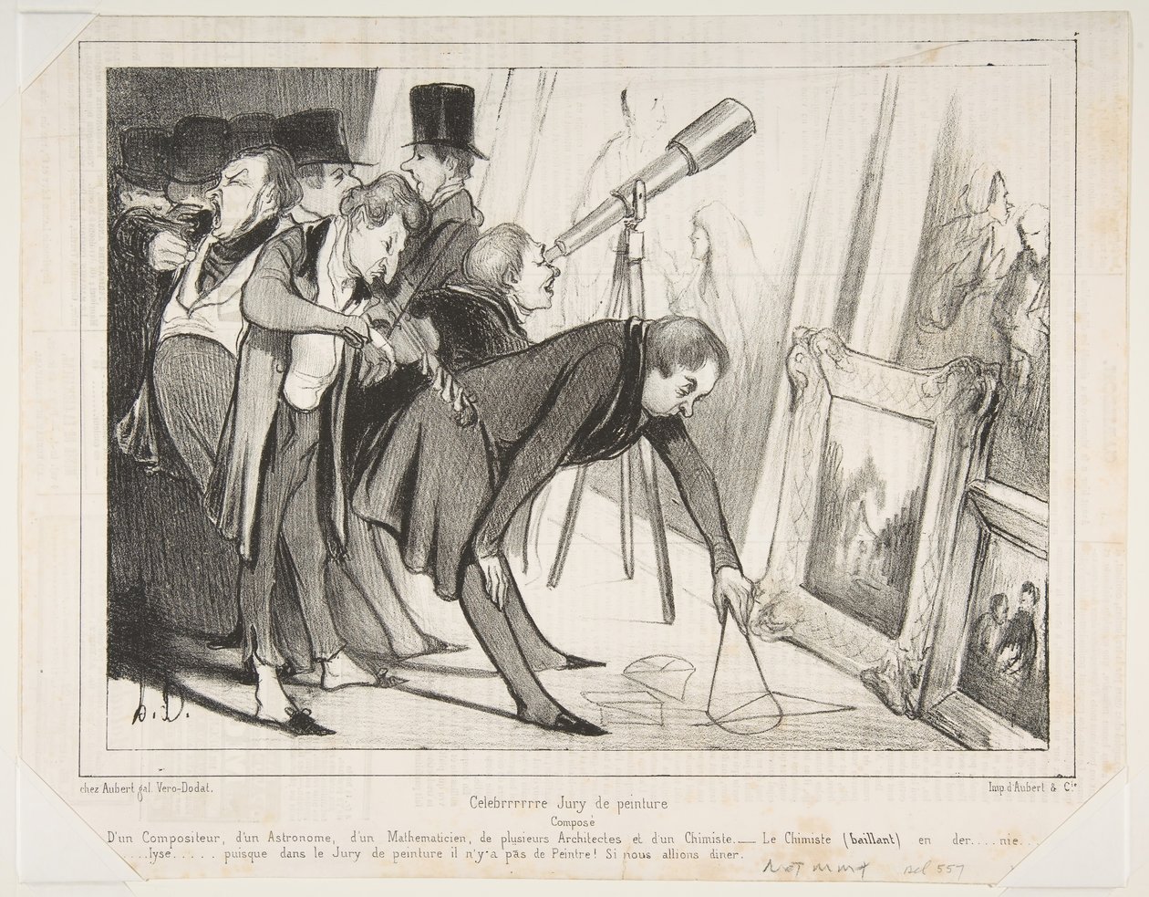Celebrrrre Jury de Peinture..., julkaistu Le Charivarissa, 16. maaliskuuta 1840, 16. maaliskuuta 1840. tekijältä Honoré Daumier