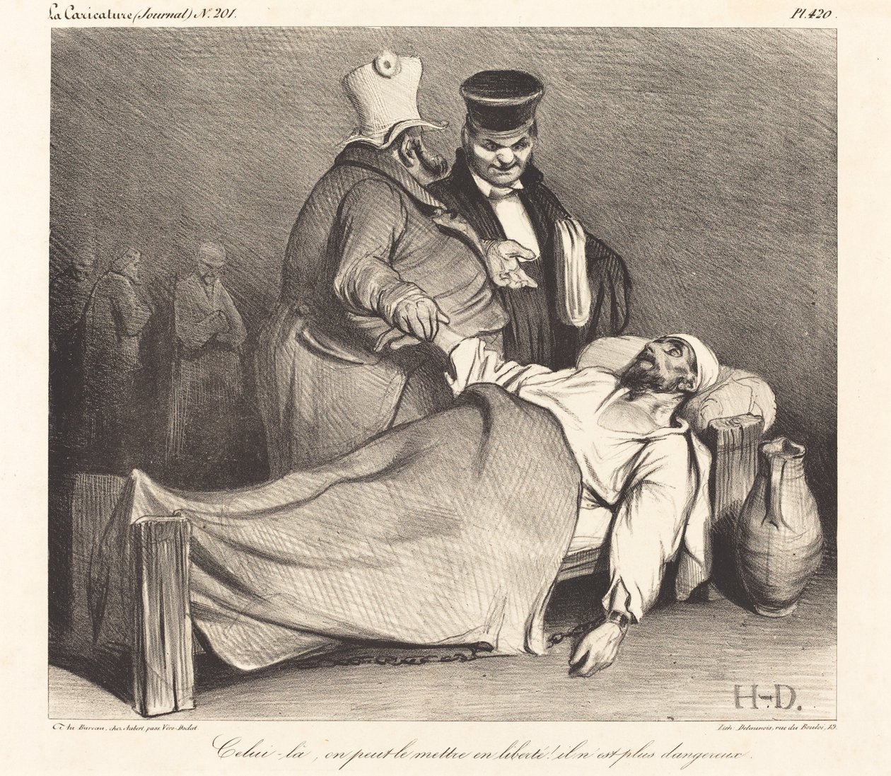 Tämä, voimme vapauttaa hänet! (Tämän voimme vapauttaa! Hän ei ole enää vaarallinen!) tekijältä Honoré Daumier