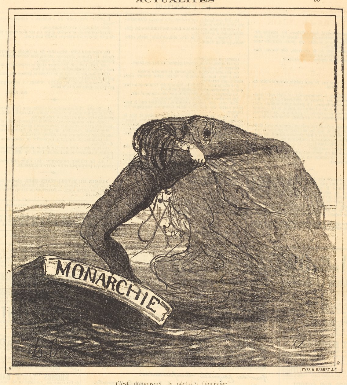 Se on vaarallista, heitetty verkkokalastus tekijältä Honoré Daumier