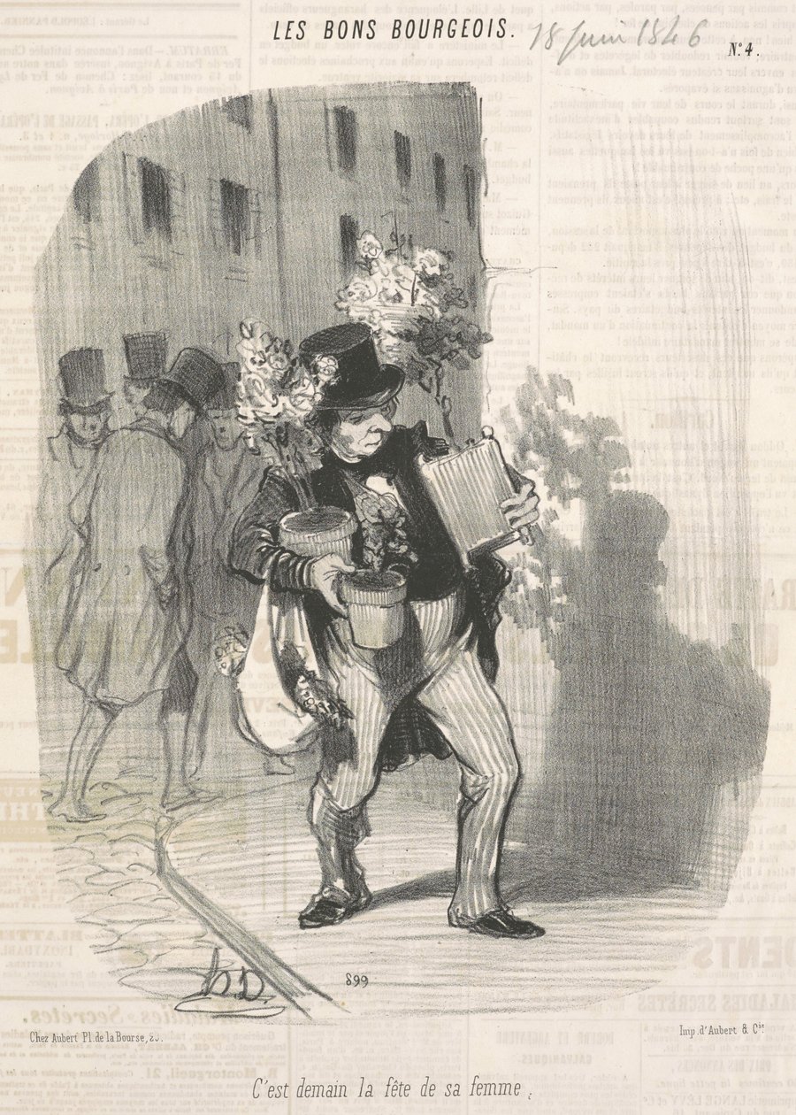 Huomenna on hänen vaimonsa syntymäpäivä tekijältä Honoré Daumier