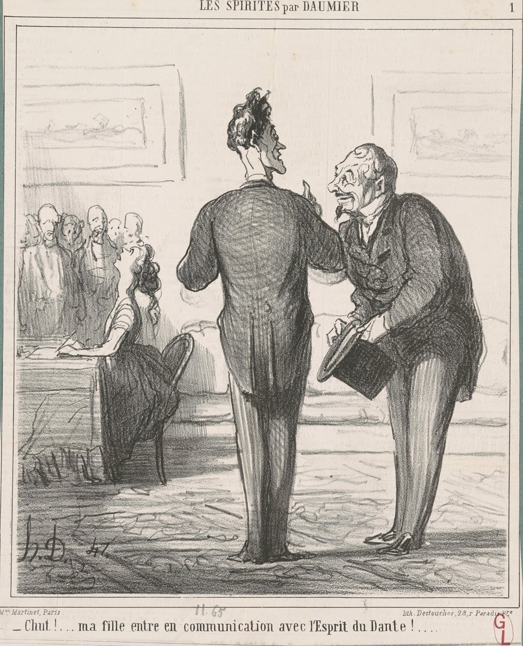 Hiljaa...! Tyttäreni on yhteydessä... tekijältä Honoré Daumier