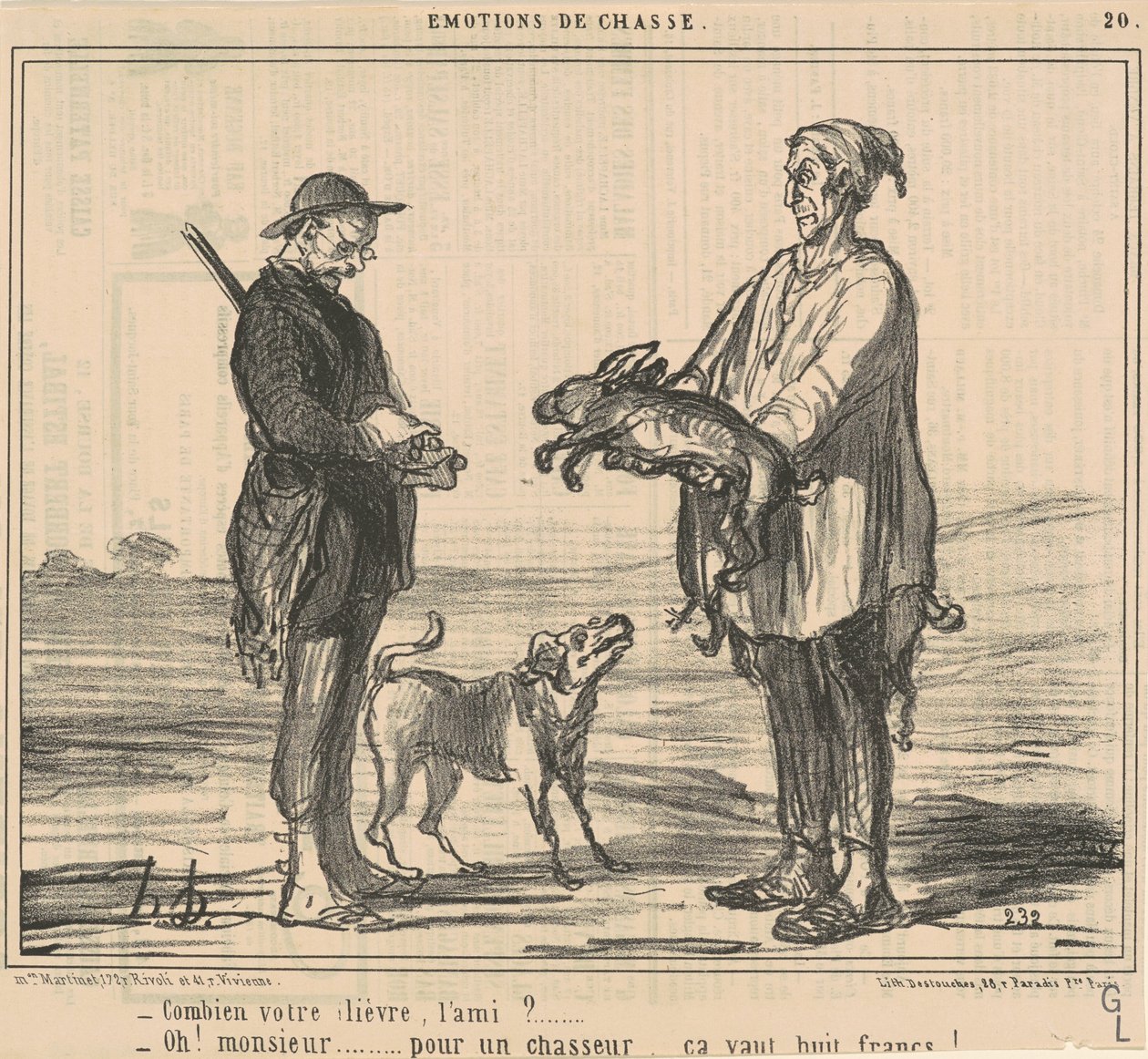 Paljonko jänis, ystävä? tekijältä Honoré Daumier