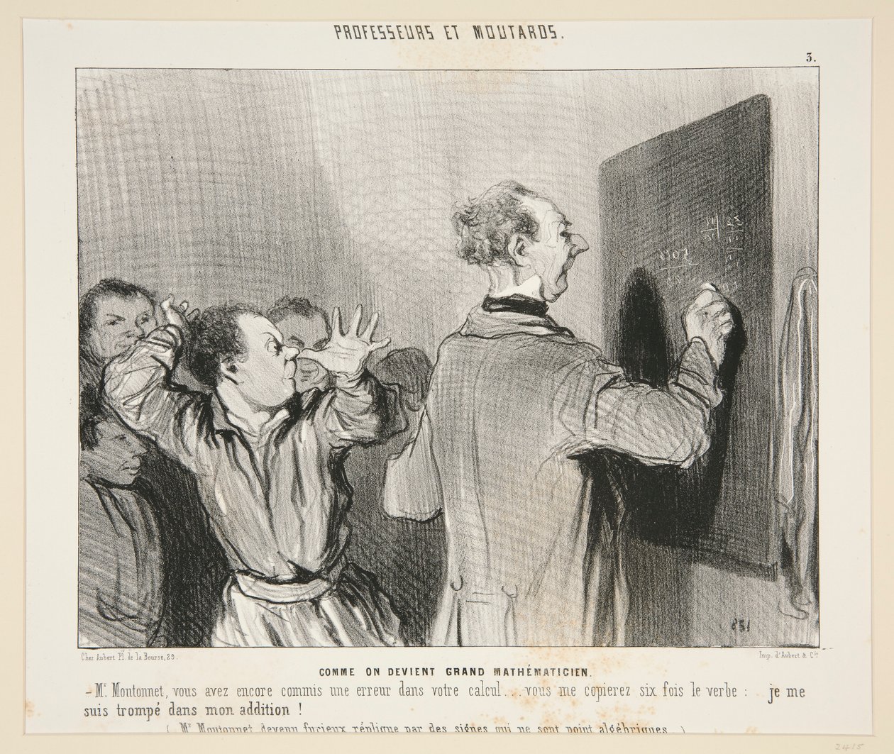 Kun ihmisestä tulee suuri matemaatikko; No. 3 Professorit ja Sinapit tekijältä Honoré Daumier