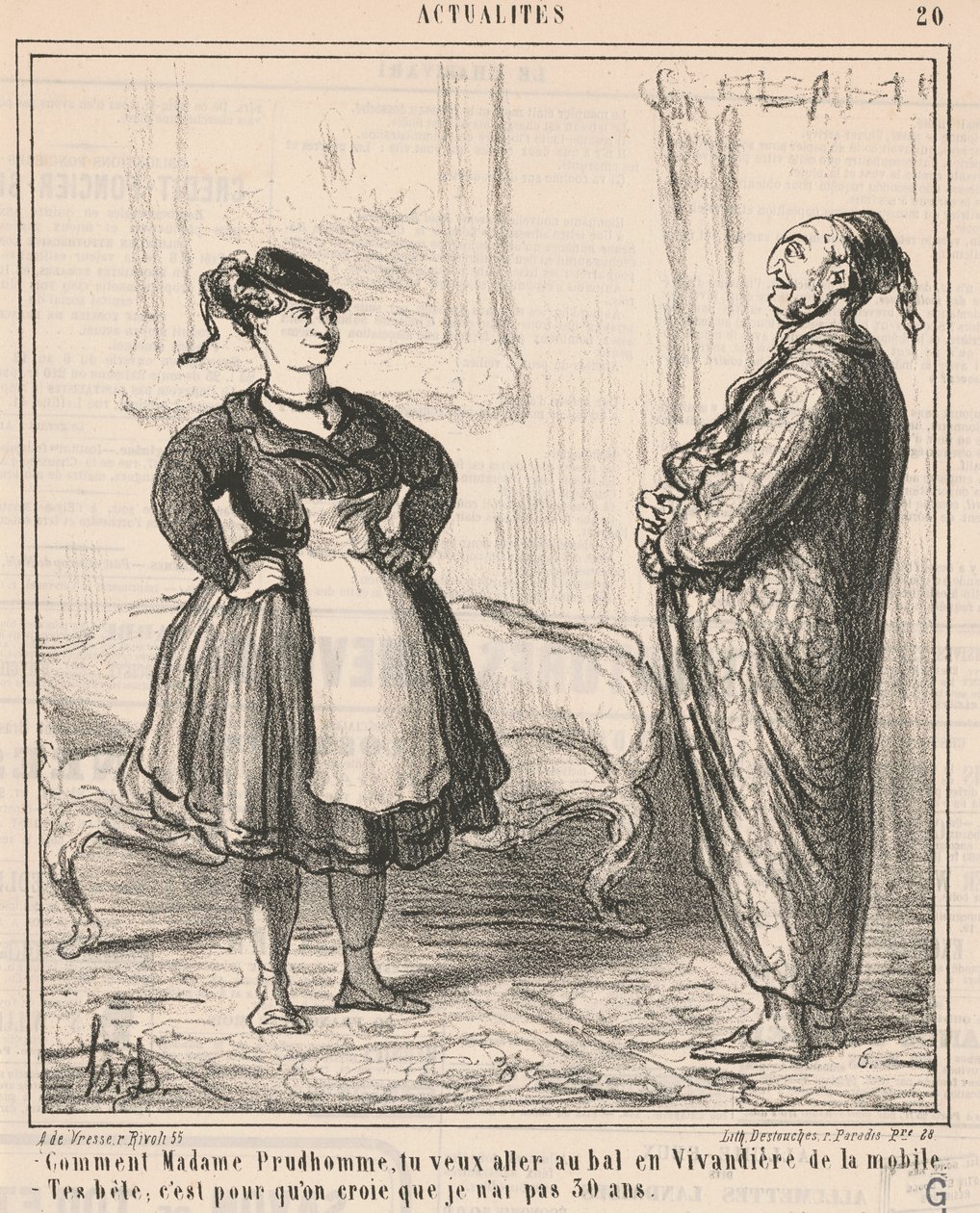 Miten rouva Prudhomme... Elävänä... tekijältä Honoré Daumier