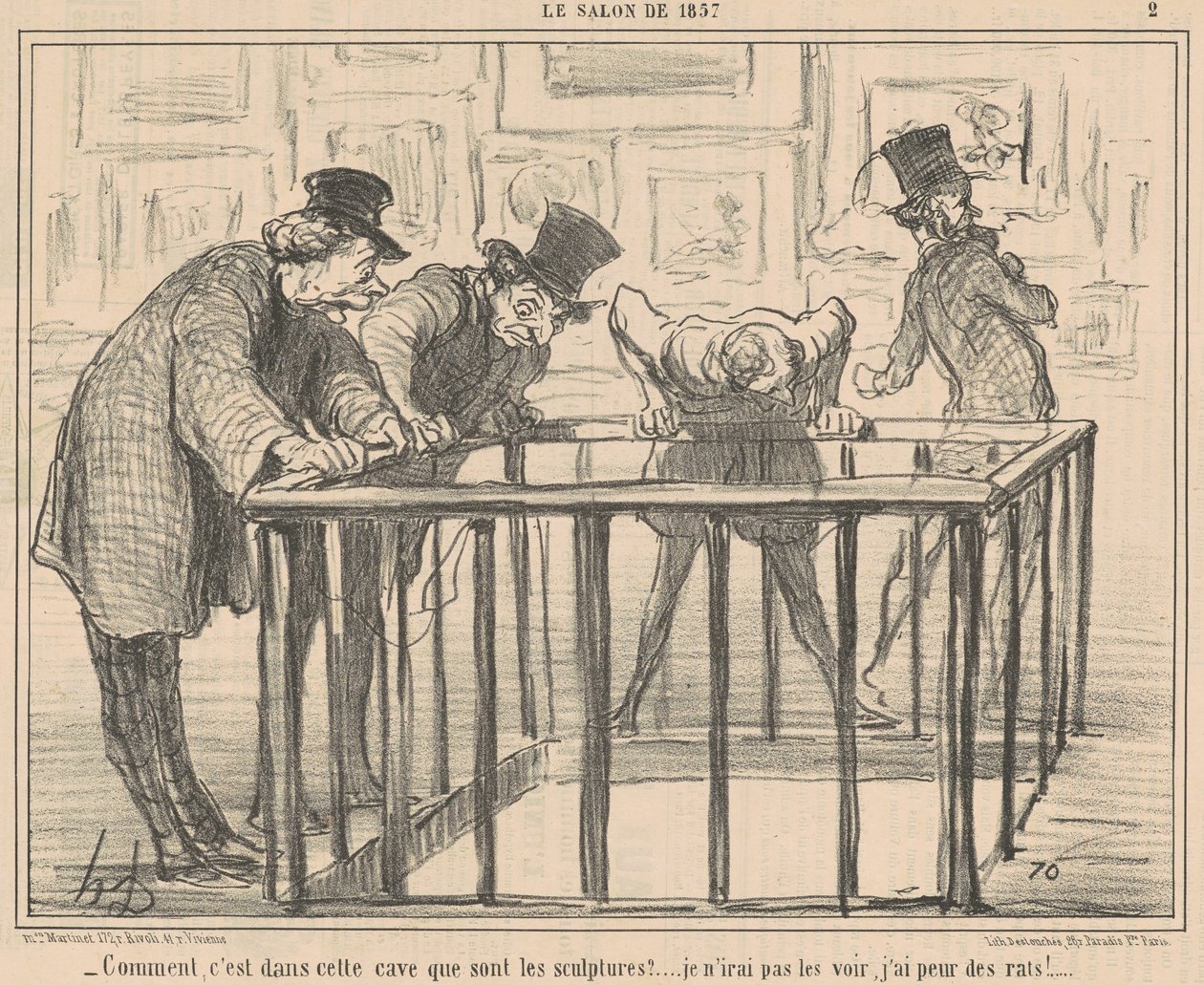 Miten, tässä kellarissa... tekijältä Honoré Daumier