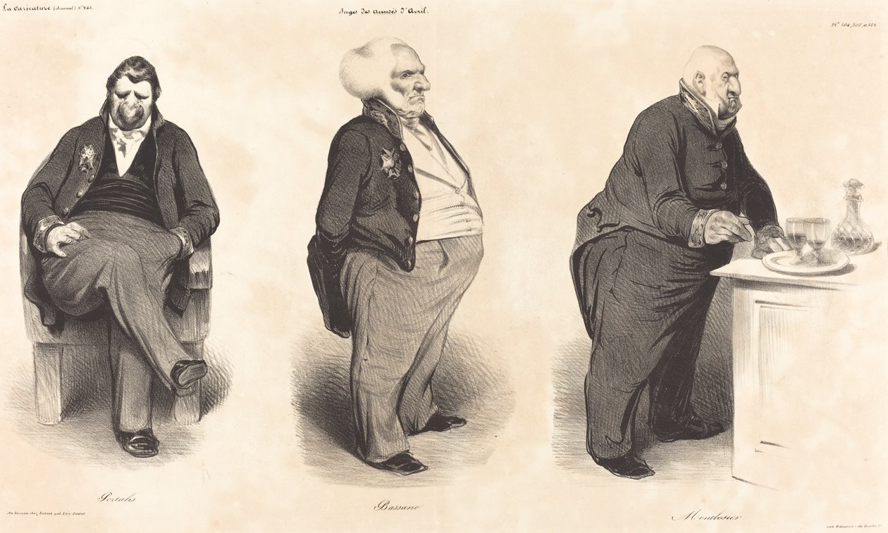 Kreivi Portalis - Bassanon herttua - Montlosierin kreivi tekijältä Honoré Daumier