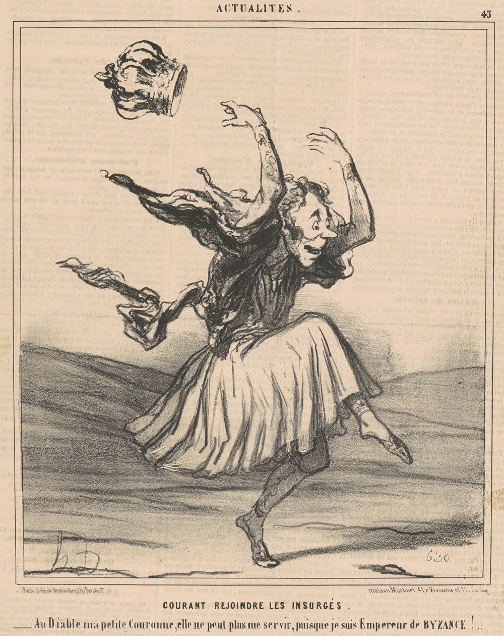 Juoksemassa kapinallisten joukkoon tekijältä Honoré Daumier
