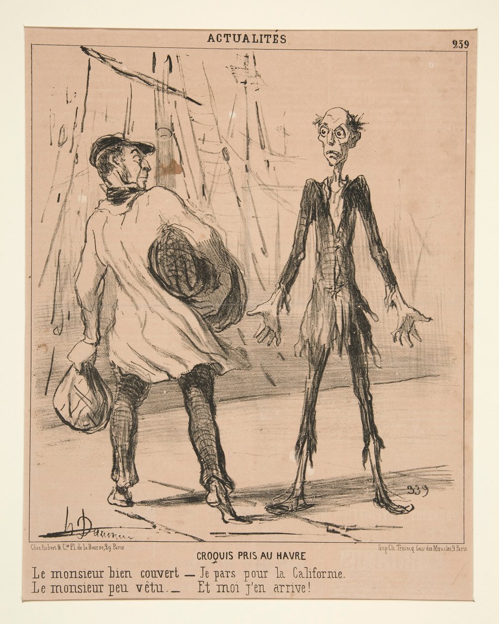 Le Havressa otettu luonnos: Hyvin peitetty herrasmies tekijältä Honoré Daumier