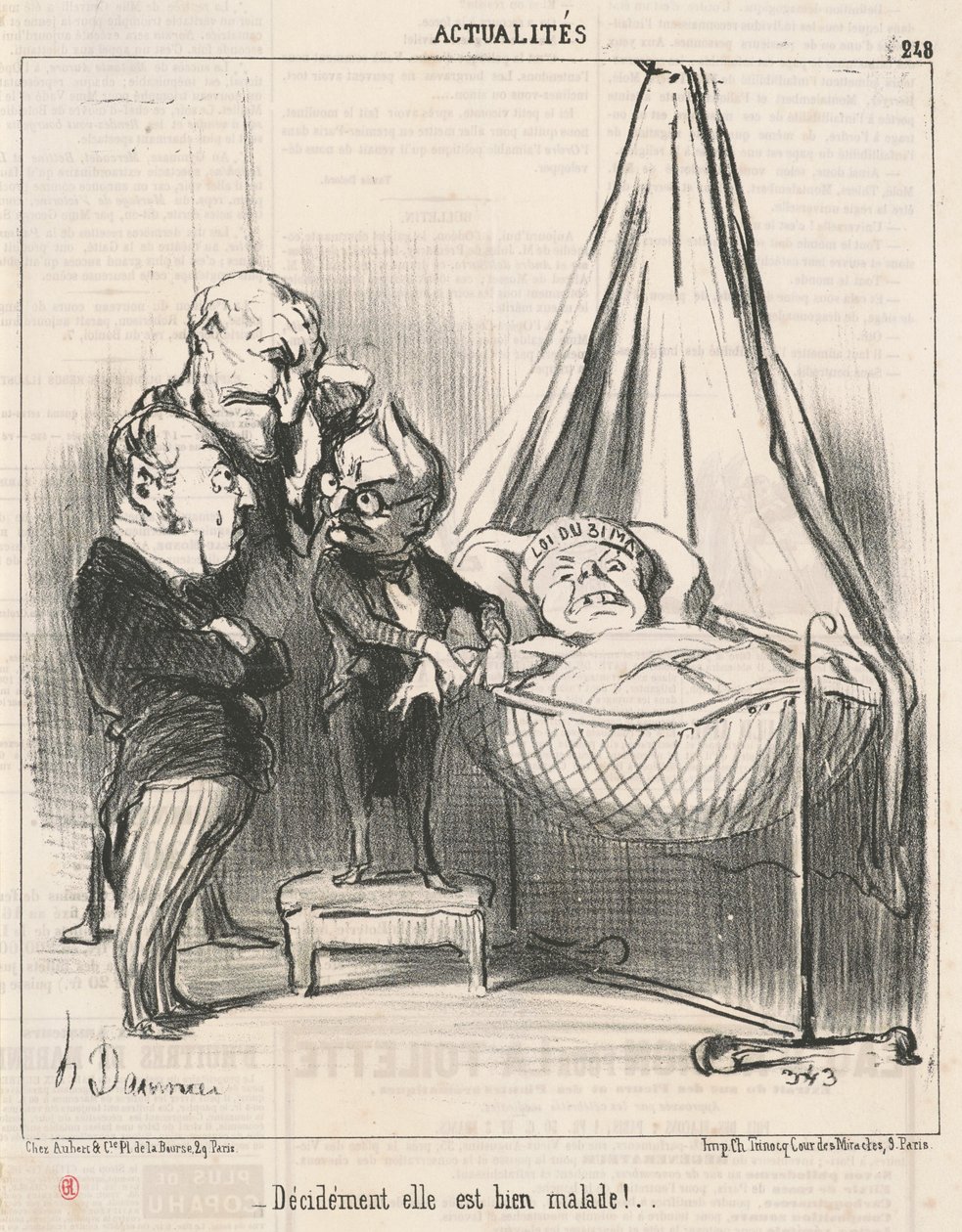 Ilmeisesti hän on hyvin sairas! tekijältä Honoré Daumier