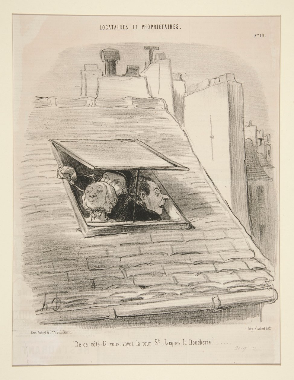Tältä puolelta näet St. Jacques la Boucherien tornin! tekijältä Honoré Daumier