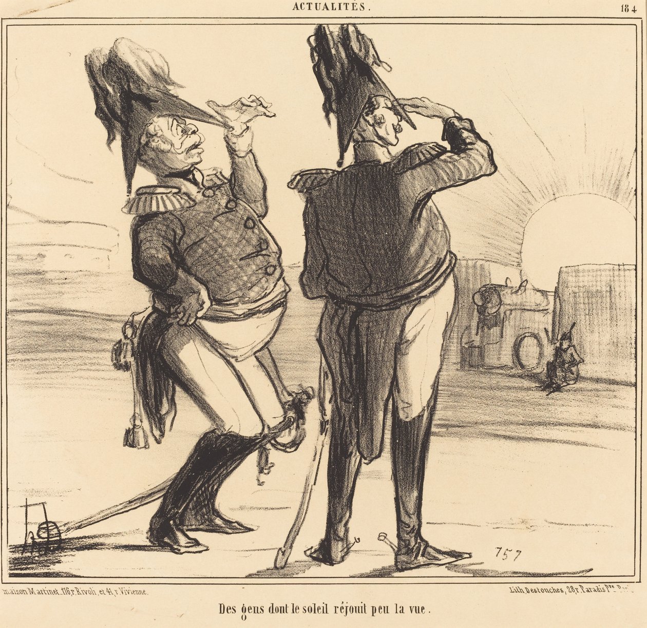 Ihmiset, joiden näkö on vähän iloinen auringosta tekijältä Honoré Daumier