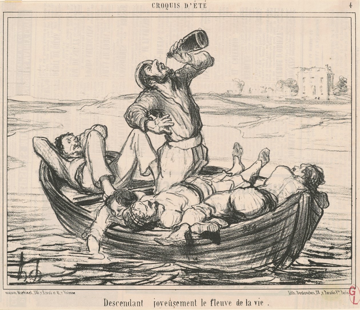 Iloisesti laskeutumassa elämän jokeen tekijältä Honoré Daumier